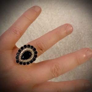 Sapphire RING Sz 8 Solid 925 Sterling Silver/Gold